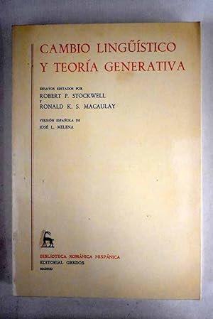 Seller image for Cambio linguistico y teoria generativa for sale by Alcan Libros