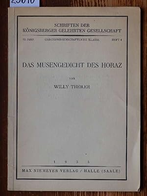 Bild des Verkufers fr Das Musengedicht des Horaz. zum Verkauf von Michael Fehlauer - Antiquariat