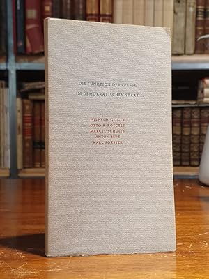 Seller image for Die Funktion der Presse im demokratischen Staat. for sale by Libros Bosch