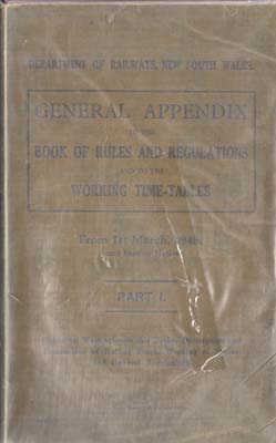 Image du vendeur pour General Appendix to the Book of Rules and Regulations and to the Working Time-tables. . From 1st March 1945, until further notice. Part 1. mis en vente par Berkelouw Rare Books