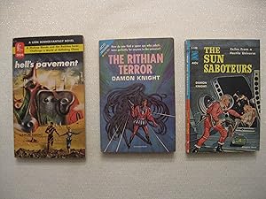 Seller image for Damon Knight Three (3) Paperback Book Lot, including: Hell's Pavement (aka Analogue Men); The Rithian Terror DOS Off Center, and; The Sun Sabateurs DOS The Light of Lilith (by Wallis) for sale by Clarkean Books