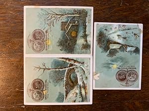 Seller image for Brand's "Brilliant" Base Burner. (Trade Card) Winter Night Scenes: Old Stone Bridge - Cottages - English Church for sale by Voyageur Book Shop