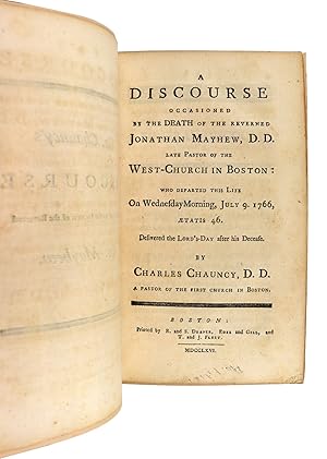 A Discourse Occasioned by the Death of the Reverned [sic] Jonathan Mayhew, D.D. Late Pastor of th...