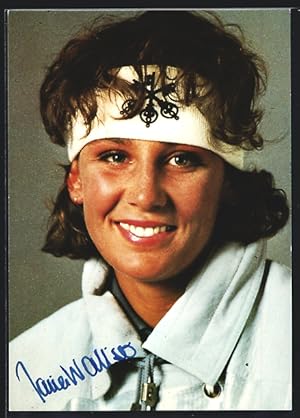 Ansichtskarte Skisportlerin Maria Walliser, Portrait, Autograph