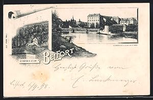 Carte postale Belfort, Le Chateau, Le Lion