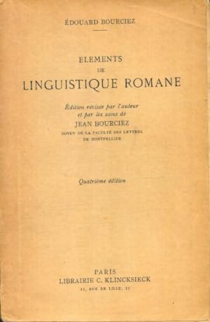 El ments de linguistique romane -  douard Bourciez