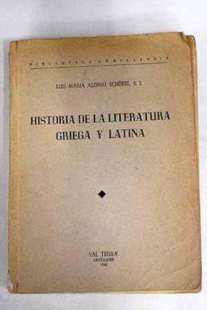 Imagen del vendedor de Historia de la Literatura griega y latina a la venta por Alcan Libros