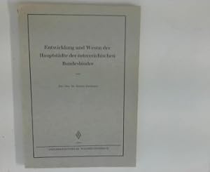 Seller image for Entwicklung und Wesen der Hauptstdte der sterreichischen Bundeslnder for sale by ANTIQUARIAT FRDEBUCH Inh.Michael Simon