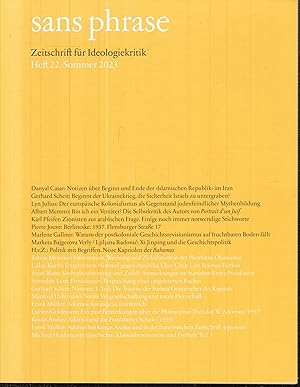 sanse phrase. Zeitschrift für Ideologiekritik. Heft 22, Sommer 2023