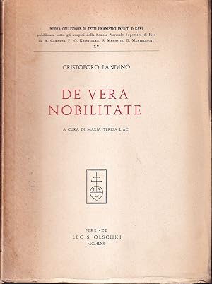 Seller image for De vera nobilitate A cura di Maria Teresa Liaci for sale by Libreria Tara