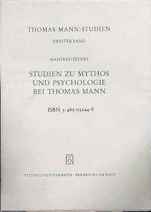Immagine del venditore per Studien zu Mythos und Psychologie bei Thomas Mann venduto da Librodifaccia
