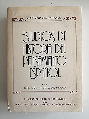 Imagen del vendedor de Estudios de historia del pensamiento espaol. Serie tercera : El siglo del Barroco a la venta por Perolibros S.L.