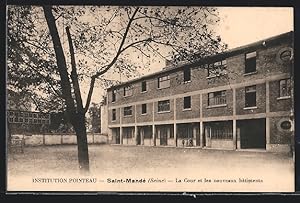 Carte postale Saint-Mandé, Institution Pointeau, La Cour et les nouveaux bâtiment