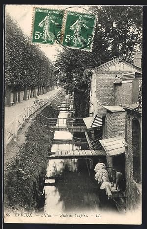 Carte postale Evreux, L`Iton à l`Avenue des Soupirs