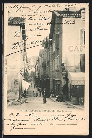 Carte postale Villefranche-de-Rouergue, Rue de Lorraine