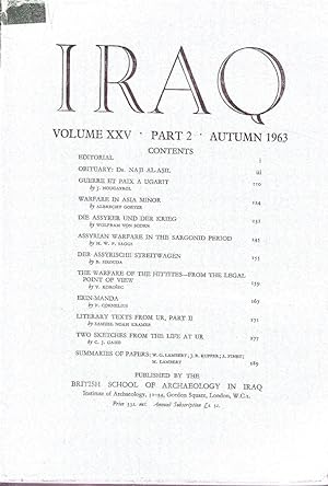 Seller image for Iraq - Volume XXV - Part 2 - Autumn 1963 for sale by Messinissa libri