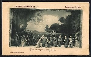 Ansichtskarte Oberammergau, Passionsspiele 1900, Christus segnet seine Jünger, Ganzsache Bayern