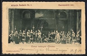 Ansichtskarte Oberammergau, Passionsspiele 1900, Petrus verleugnet Christus, Ganzsache Bayern