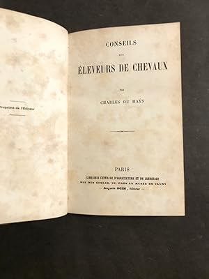 Conseils aux éleveurs de chevaux.