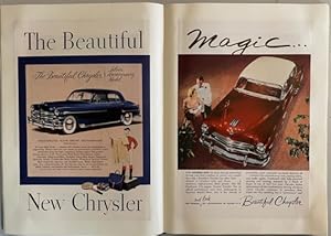 Konvolut Zeitschriftenwerbung für amerikanische Automobile. 129 eingeklebte, meist farbige Werbes...