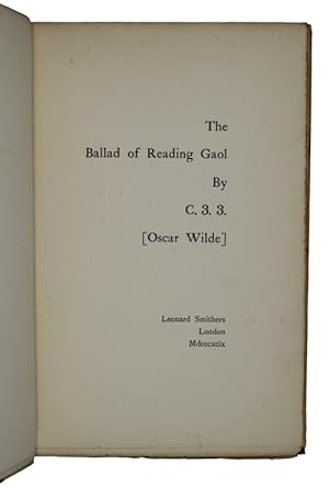 Image du vendeur pour The Ballad of Reading Gaol mis en vente par Antiquates Ltd - ABA, ILAB