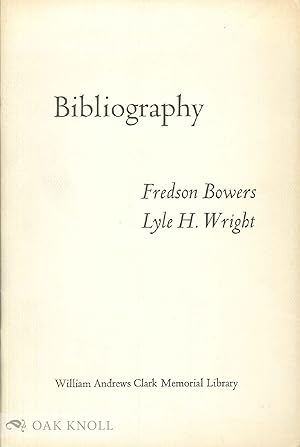 Seller image for BIBLIOGRAPHY, PAPERS READ AT A CLARK LIBRARY SEMINAR for sale by Oak Knoll Books, ABAA, ILAB