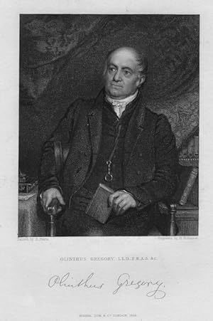 Olinthus Gilbert Gregory,British mathematician and educator,1834 Stipple and engraving