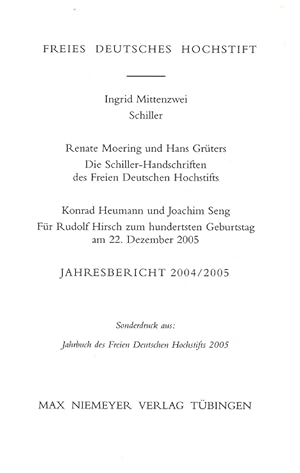 Immagine del venditore per Schiller. Situationen f�r die Menschheit. S. 289 - 298 in: Sonderdruck aus "Jahrbuch des Freien Deutschen Hochstifts". venduto da ANTIQUARIAT MATTHIAS LOIDL