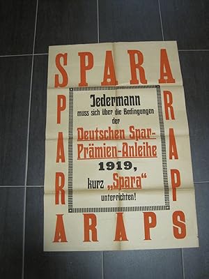 Originalplakat der Deutschen Spar- Prämien-Anleihe 1919 kurz "Sparda"