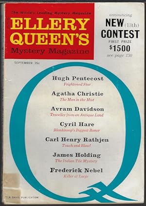 Image du vendeur pour ELLERY QUEEN'S Mystery Magazine: September, Sept. 1961 mis en vente par Books from the Crypt