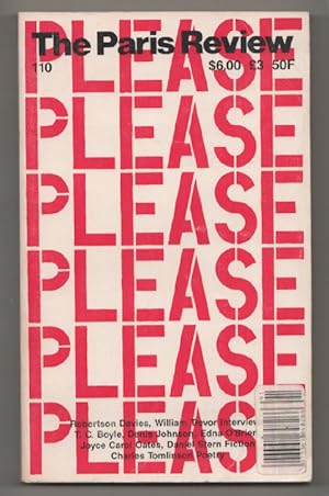 Imagen del vendedor de Paris Review 110, Spring 1989 a la venta por Jeff Hirsch Books, ABAA