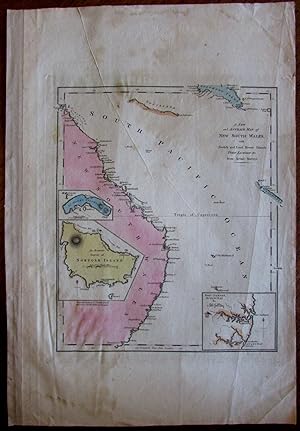Australia New Holland New South Wales c.1814 Gridley Carey rare early map