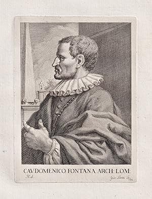 Bild des Verkufers fr Cav. Domenico Fontana Arch.Lom" - Domenico Fontana (1543-1607) Italian painter sculptor Mannerism Portrait zum Verkauf von Antiquariat Steffen Vlkel GmbH