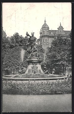 Ansichtskarte Posen, Königsplatz mit Perseusbrunnen