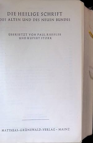Seller image for Die Heilige Schrift des Alten und des Neuen Bundes. for sale by books4less (Versandantiquariat Petra Gros GmbH & Co. KG)