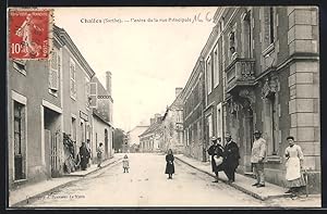 Carte postale Challes, Centre de la rue Principale