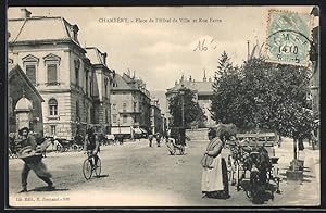Carte postale Chambery, Place de l`Hotel de Ville et Rue Favre