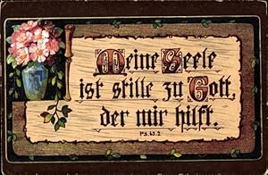 Bild des Verkufers fr Ansichtskarte / Postkarte Meine Seele ist stille zu Gott, der mir hilft, Psalm 62 2 zum Verkauf von akpool GmbH