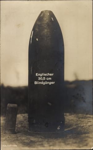 Ansichtskarte / Postkarte Englischer 30,5 cm-Blindgänger, Kriegsbeute