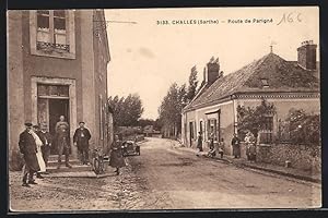 Carte postale Challes, Route de Parigne