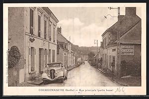 Carte postale Courdemanche, Rue principale (partie basse)