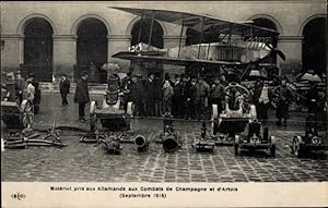 CPA Materiel pris aux Allemands aux Combats de Champagne et d'Artois, Septembre 1915