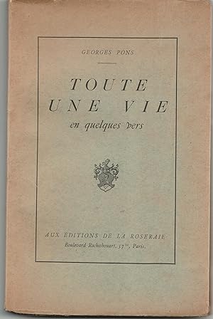 Seller image for Toute une vie en quelques vers for sale by Librairie Franoise Causse