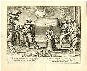 Antique Print-EAST-INDIES-PORTUGESE-WOMEN-CARRIAGE-Deutecum-Linschoten-1599