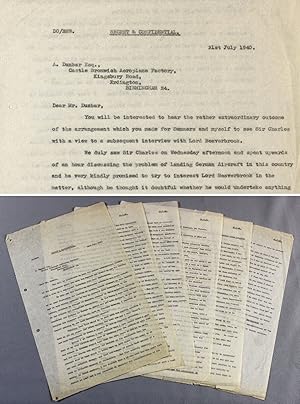 The origin of the 'Dambusters Raid', sole surviving copy of Wallis' letter [retained typed carbon...