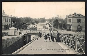 Carte postale Le Guétin, Pont Canal, L`Ècluse