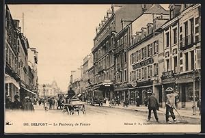 Carte postale Belfort, Le Faubourg de France