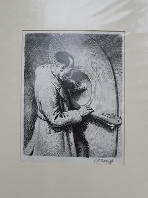 ORIGINAL PEN AND INK ARTWORK FROM "THE LONG FLIGHT". Signed drawing.