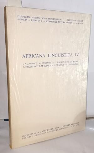 Seller image for Africana linguistica IV for sale by Librairie Albert-Etienne