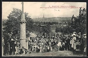 Carte postale Marciac, Lundi de la Pentecôte, Pélerinage de Notre-Dame-de-la-Croix et Vue générale
